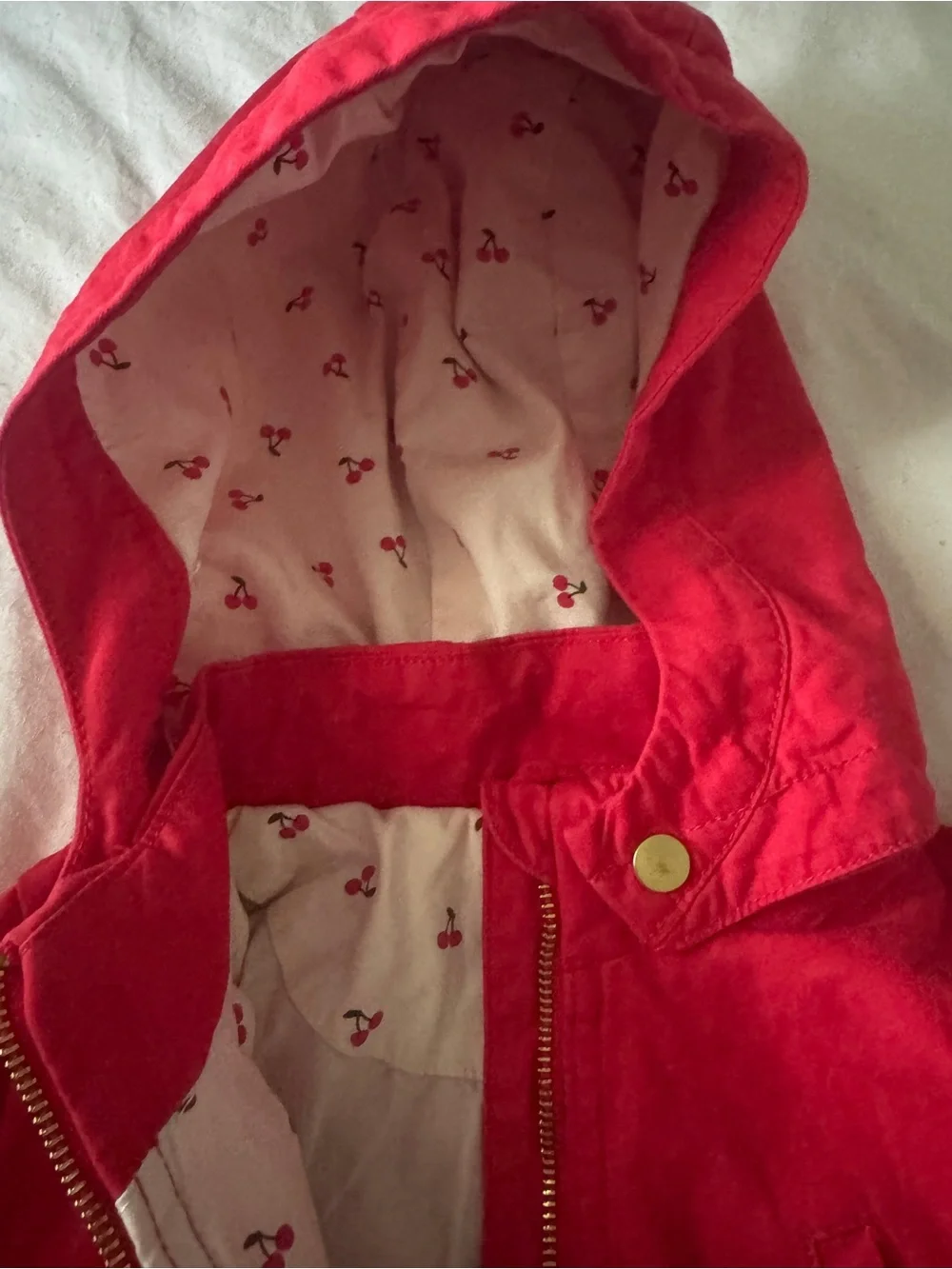 H&M Kids Red Hooded Jacket with Front Pockets